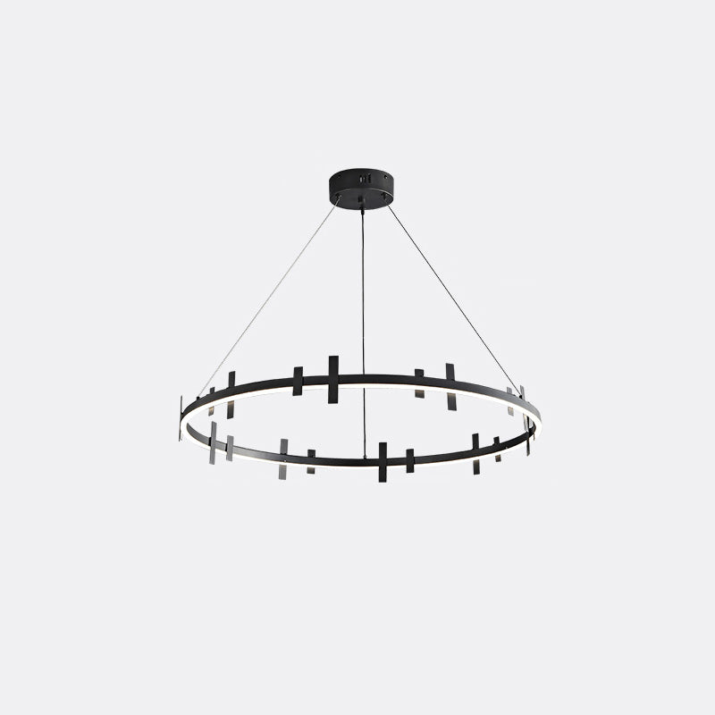 WOMO Black Brass Circular Chandelier-WM2237