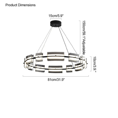 WOMO Tiered Circles Glass Chandelier-WM2220