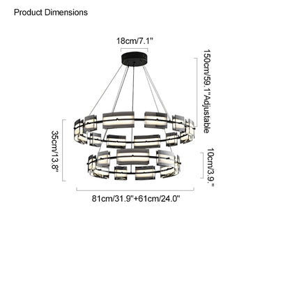 WOMO Tiered Circles Glass Chandelier-WM2220