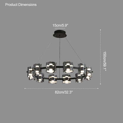 WOMO Circular Glass Chandelier-WM2218