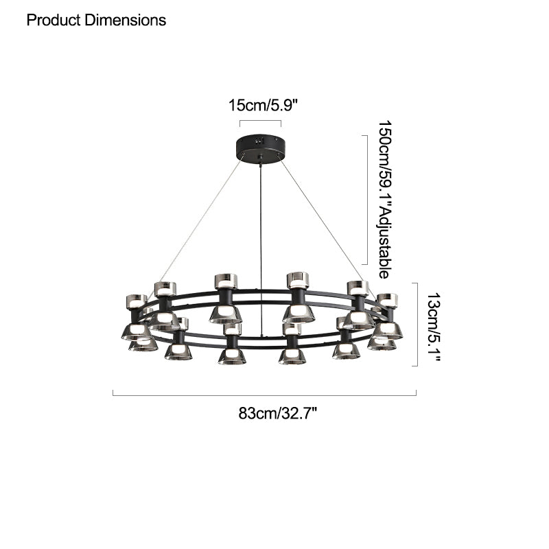 WOMO Double Circular Brass Chandelier-WM2224