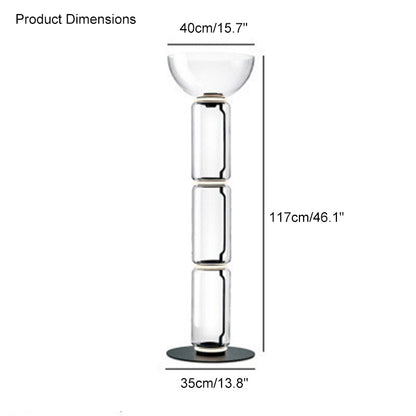 WOMO Glass Column Torchiere Floor Lamp-WM7018