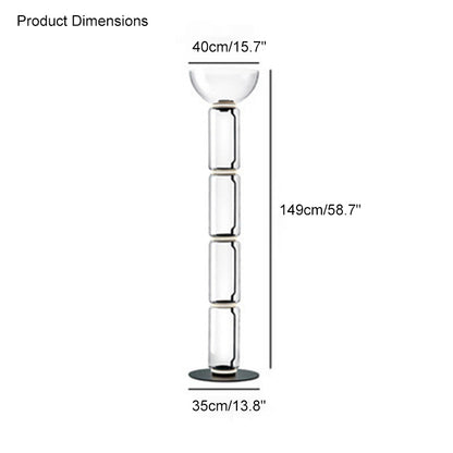 WOMO Glass Column Torchiere Floor Lamp-WM7018