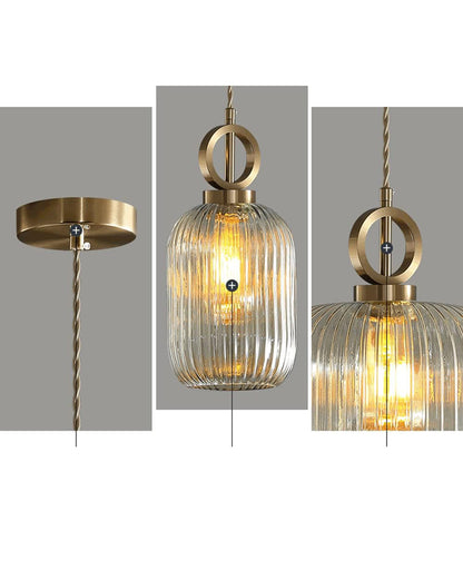 WOMO Reeded Glass Pendant Light-WM2264