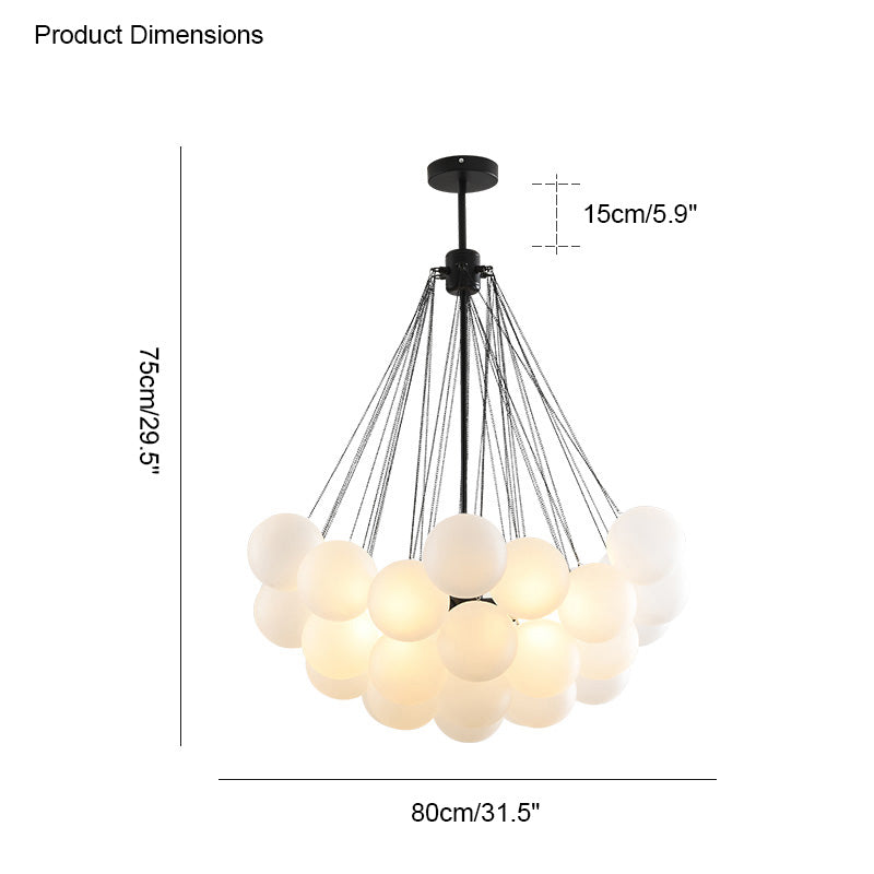 WOMO Cluster Frosted Glass Bubbles Chandelier-WM2068