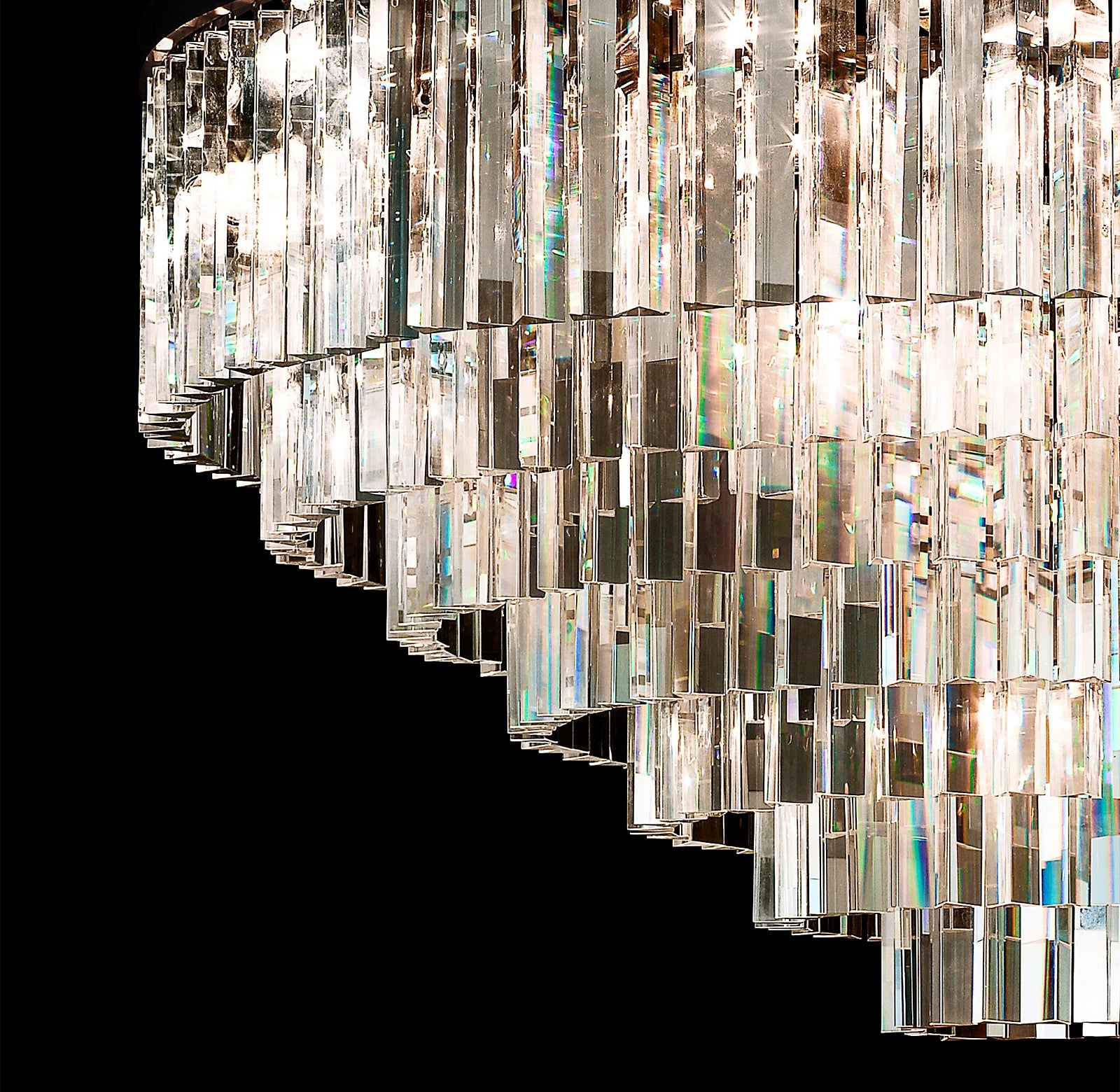 WOMO Crystal Prism Tiered Chandelier - Odeon