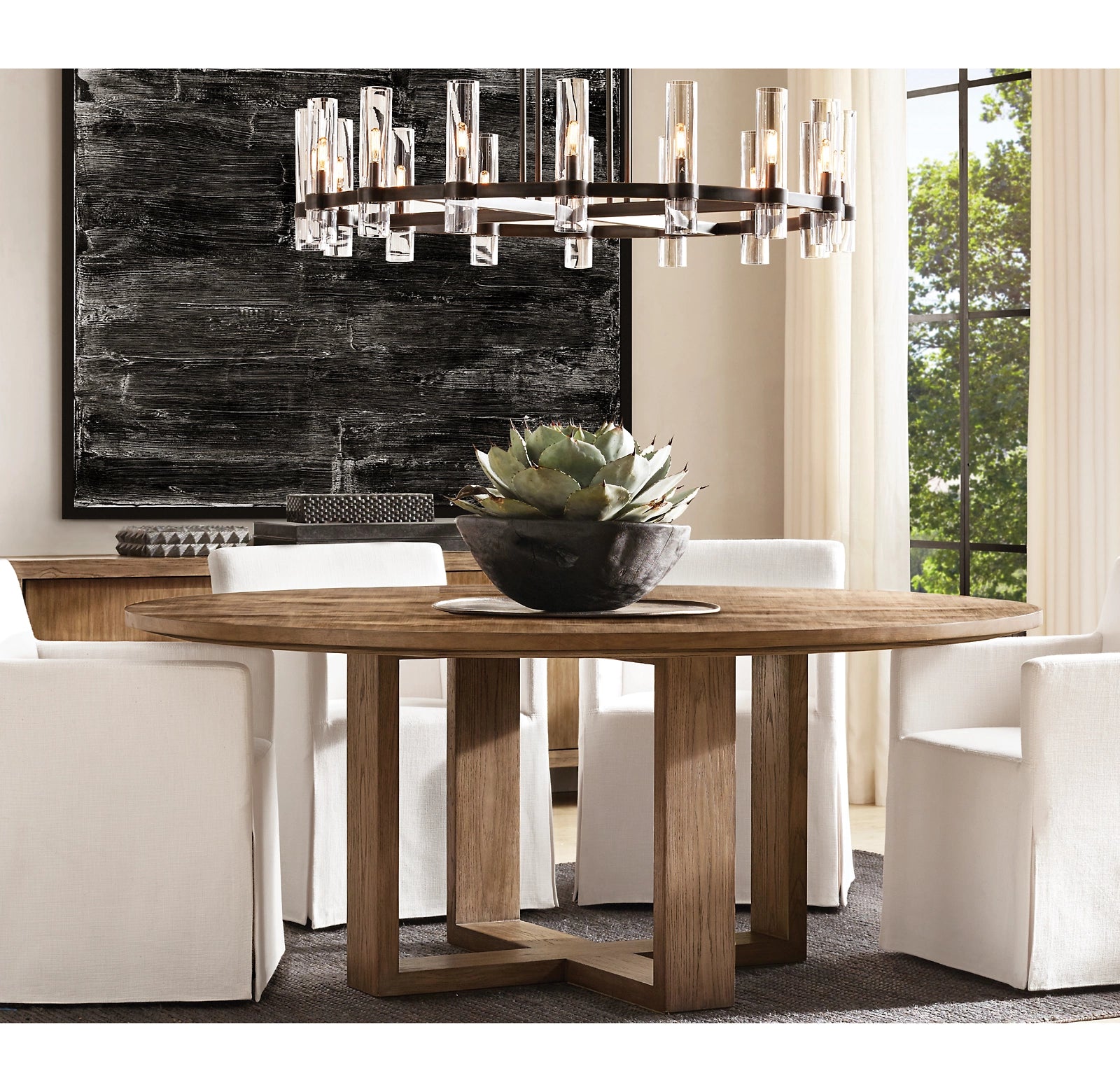 WOMO Cylindrical Glass Candle Round Chandelier - Ravelle