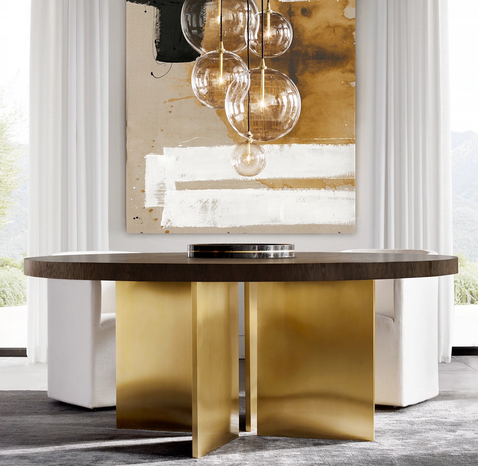 WOMO Blown Glass Globe Cluster Chandelier - Mobile