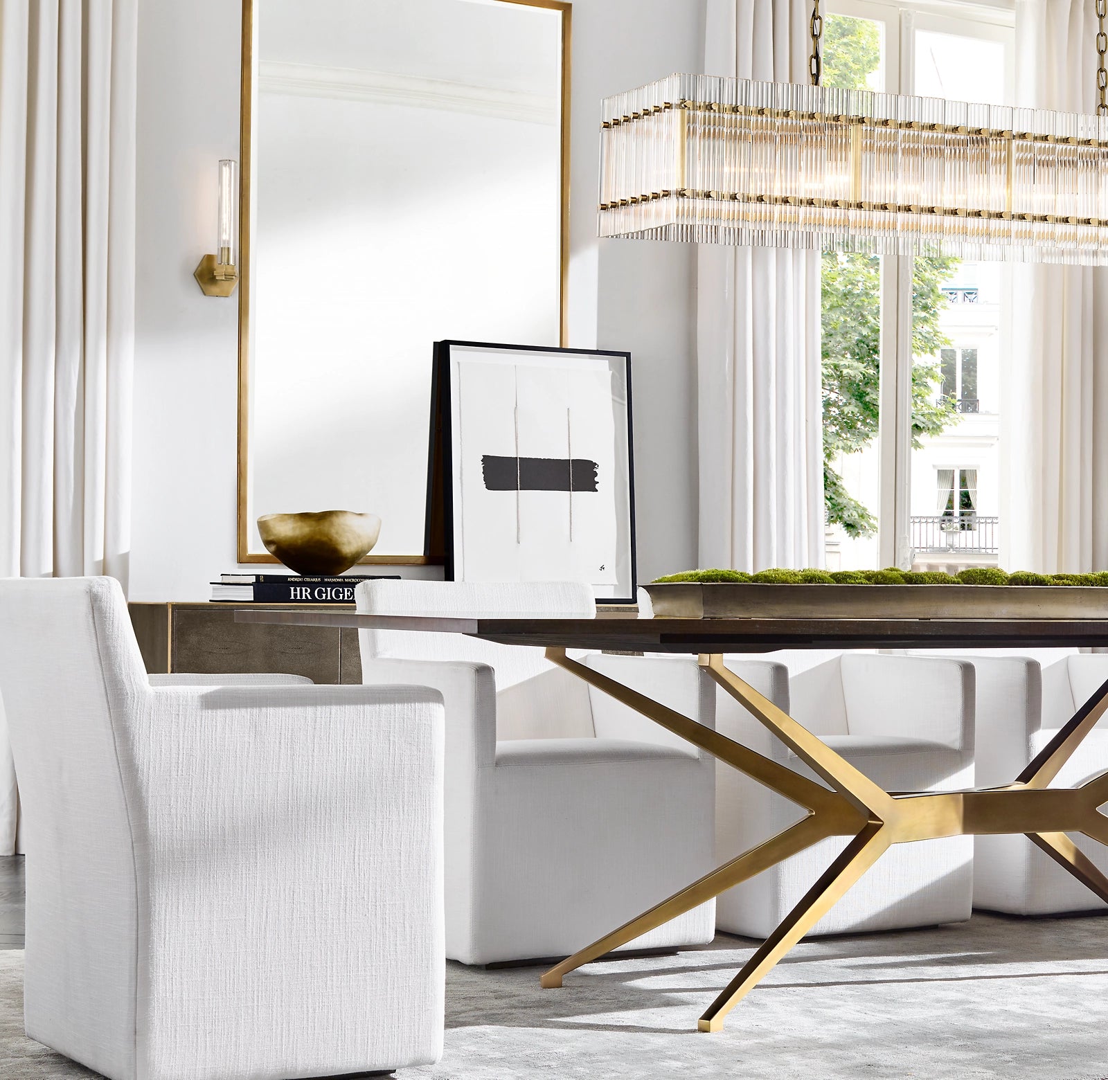 WOMO Ribbed Glass Rectangular Chandelier - San Marco