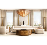 WOMO Ribbed Clear Glass Tiered Chandelier - Sirene