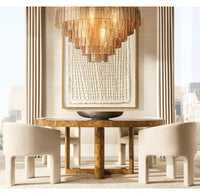 WOMO Ribbed Clear Glass Tiered Chandelier - Sirene