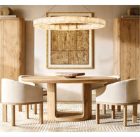 WOMO Lueur Round Alabaster Chandelier - Rivage