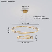 WOMO Möbius Crystal Prism Circular Chandelier-WM2191