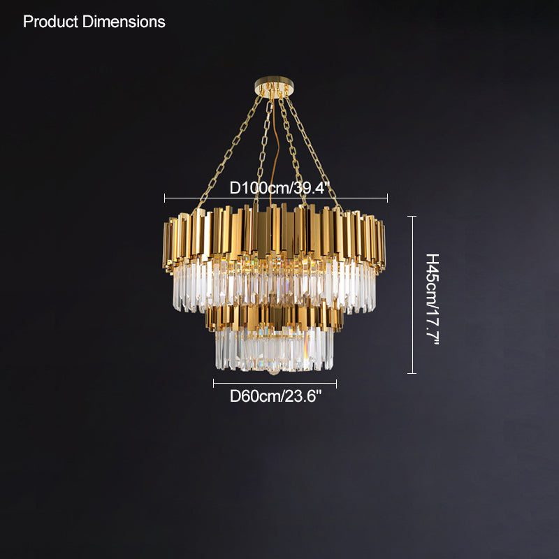 WOMO  Prism Crystal Tiered Chandelier-WM2185