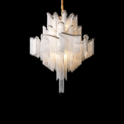 WOMO Fringe Tiered Chandelier-WM2079