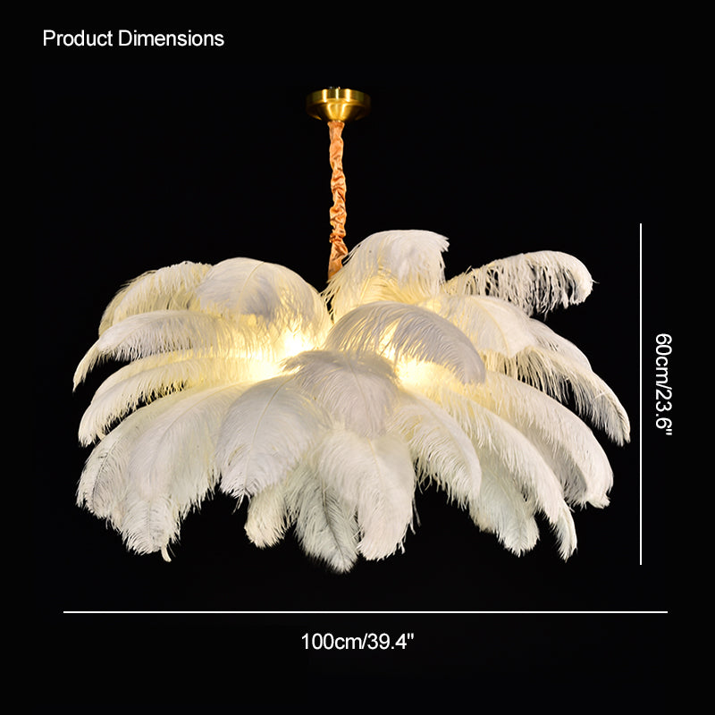 WOMO Palm Feather Chandelier-WM2216