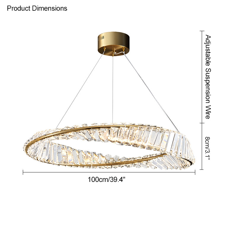 WOMO Möbius Crystal Prism Circular Chandelier-WM2191