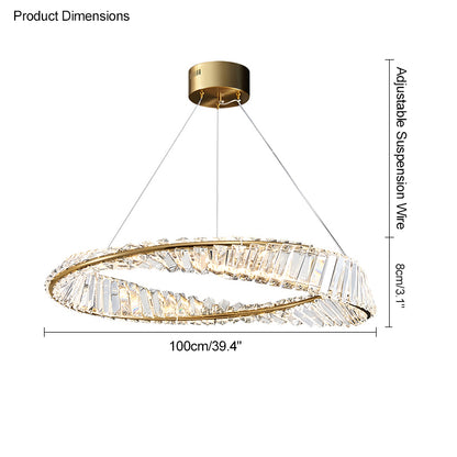 WOMO Möbius Crystal Prism Circular Chandelier-WM2191