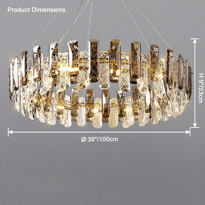 WOMO Smoked Crystal Round Chandelier-WM2363