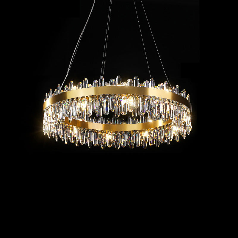 WOMO Gold Crystal Round Chandelier-WM2339