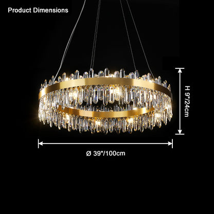 WOMO Gold Crystal Round Chandelier-WM2339