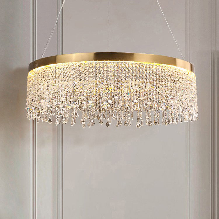 WOMO Fringe Round Crystal Chandelier-WM2362