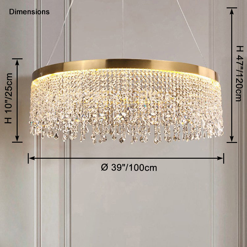 WOMO Fringe Round Crystal Chandelier-WM2362