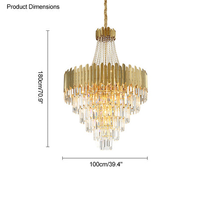 WOMO Tiered Gold Crystal Chandelier-WM2207