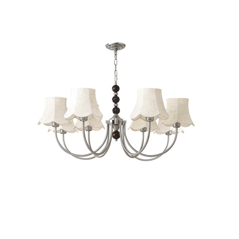 WOMO Fabric Shaded Swoop Arm Chandelier-WM2369