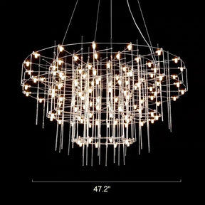 WOMO Tiered Glass Rod Sculptural Chandelier-WM2199