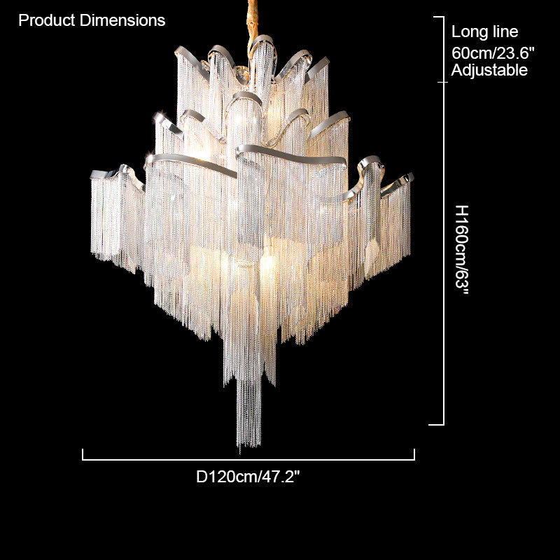 WOMO Fringe Tiered Chandelier-WM2079