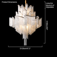 WOMO Fringe Tiered Chandelier-WM2079