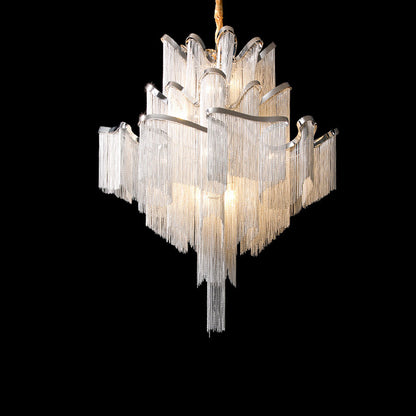 WOMO Fringe Tiered Chandelier-WM2079