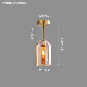 WOMO Smoked/Amber Blown Glass Pendant Light-WM2108