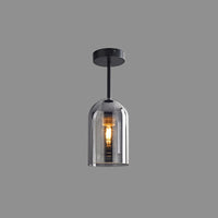 WOMO Smoked/Amber Blown Glass Pendant Light-WM2108