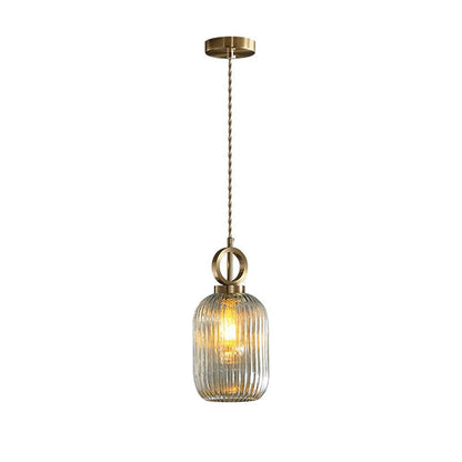 WOMO Reeded Glass Pendant Light-WM2264