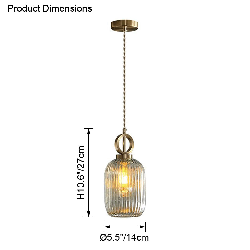 WOMO Reeded Glass Pendant Light-WM2264