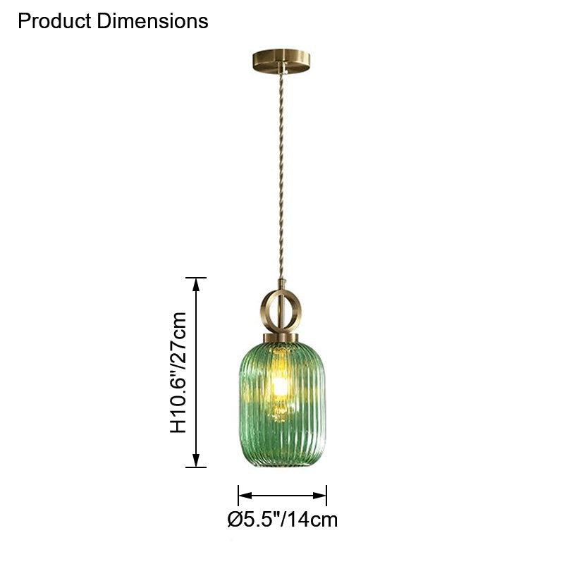 WOMO Reeded Glass Pendant Light-WM2264