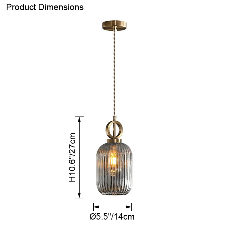 WOMO Reeded Glass Pendant Light-WM2264