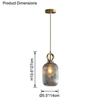 WOMO Reeded Glass Pendant Light-WM2264