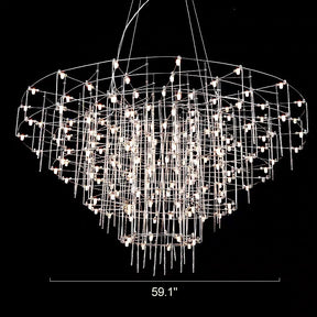 WOMO Tiered Glass Rod Sculptural Chandelier-WM2199