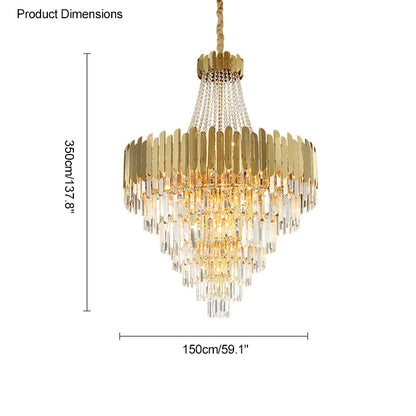 WOMO Tiered Gold Crystal Chandelier-WM2207