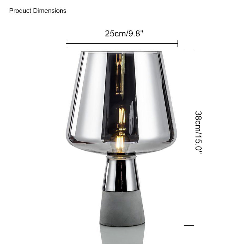 WOMO Smoked Glass Table Lamp-WM8018