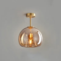 WOMO Smoked/Amber Blown Glass Pendant Light-WM2108