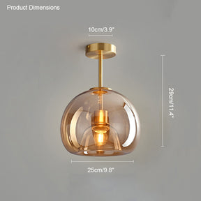 WOMO Smoked/Amber Blown Glass Pendant Light-WM2108