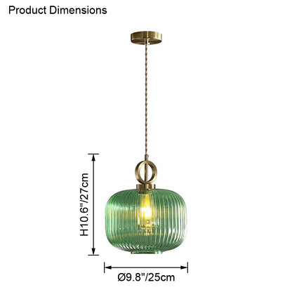 WOMO Reeded Glass Pendant Light-WM2264