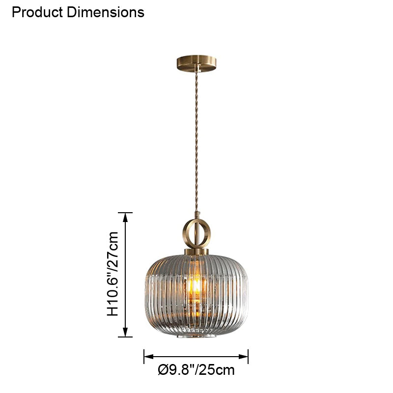 WOMO Reeded Glass Pendant Light-WM2264