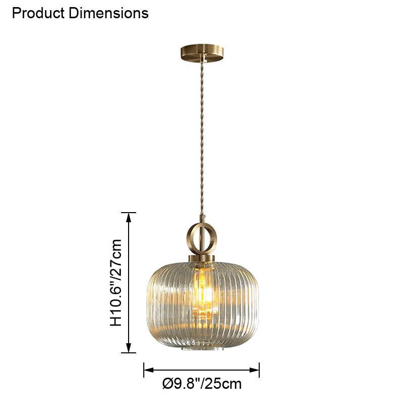 WOMO Reeded Glass Pendant Light-WM2264