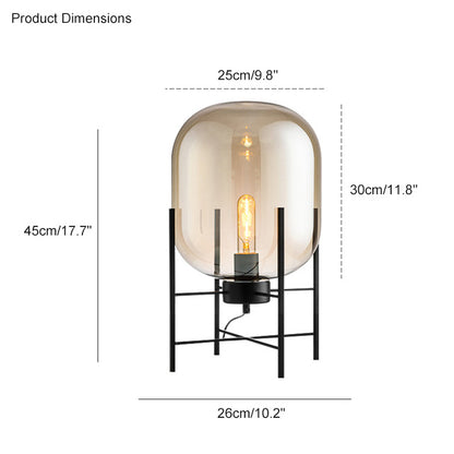 WOMO Smoked Glass Lantern Floor Lamp-WM7015