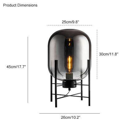 WOMO Smoked Glass Lantern Floor Lamp-WM7015